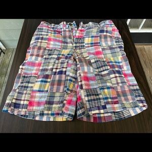 Old Navy Indian madras patchwork plaid men’s long shorts size 30 32